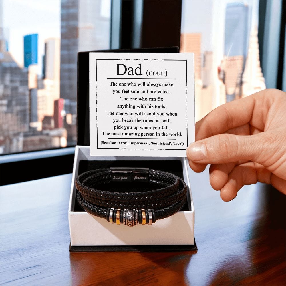 Dad (Noun) | The one Who Fixes Anything | Men's Bracelet - JENACDirect