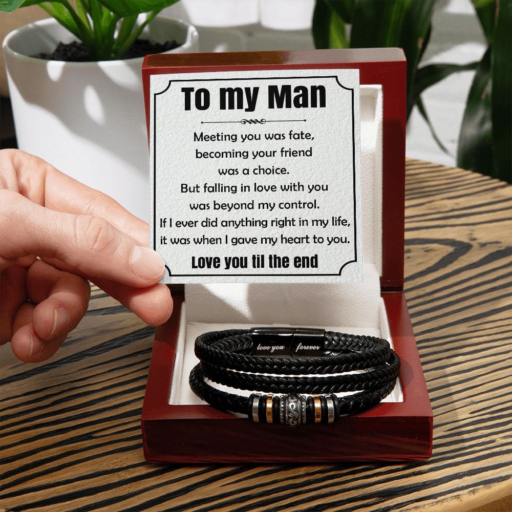 To My Man | Meeting You was Fate | Men's Bracelet - JENACDirect