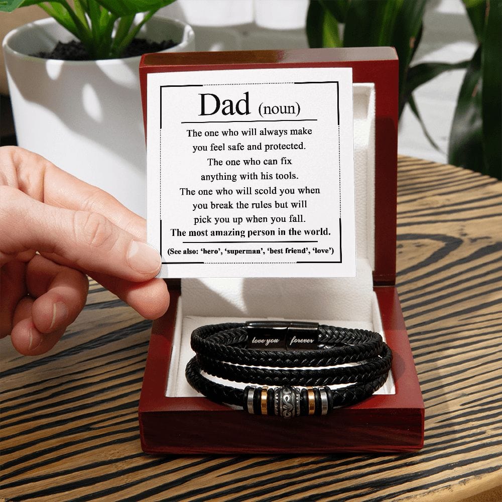 Dad (Noun) | The one Who Fixes Anything | Men's Bracelet - JENACDirect