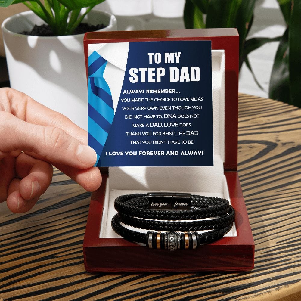 To My Step Dad | I Love You Men's Bracelet - JENACDirect