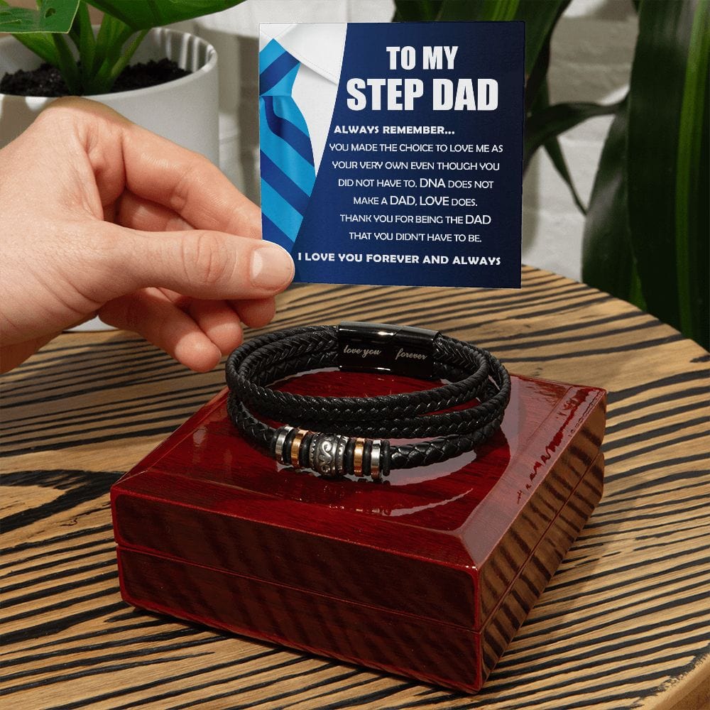 To My Step Dad | I Love You Men's Bracelet - JENACDirect