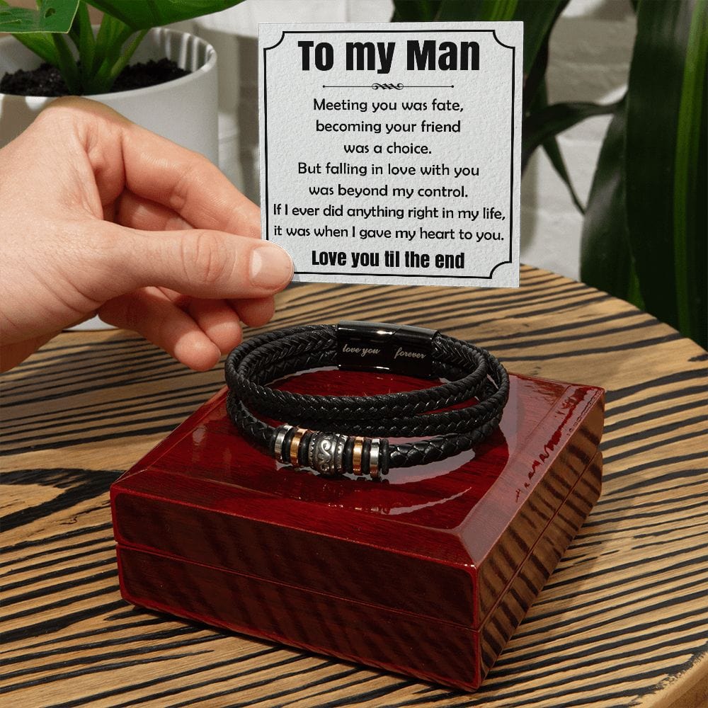 To My Man | Meeting You was Fate | Men's Bracelet - JENACDirect