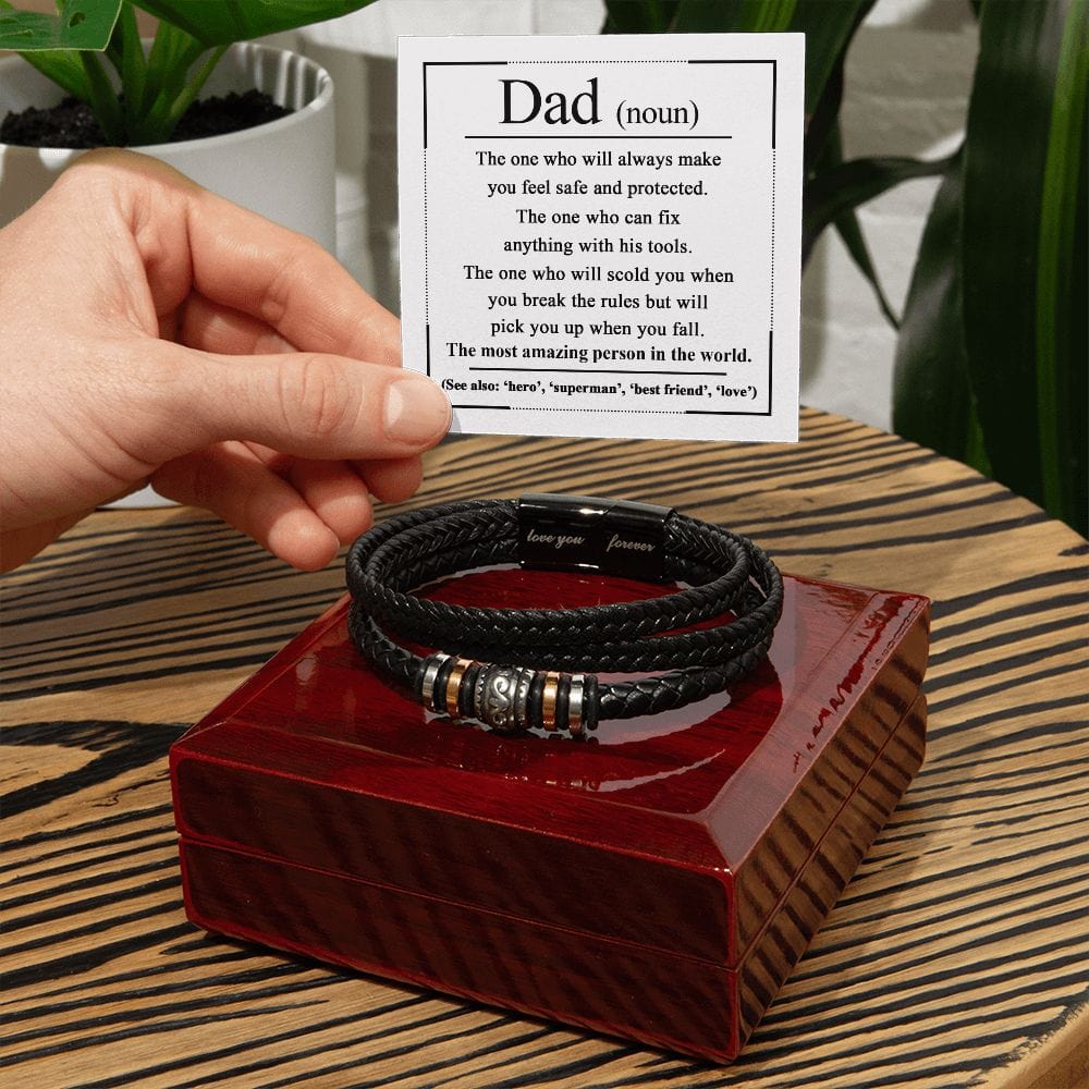 Dad (Noun) | The one Who Fixes Anything | Men's Bracelet - JENACDirect