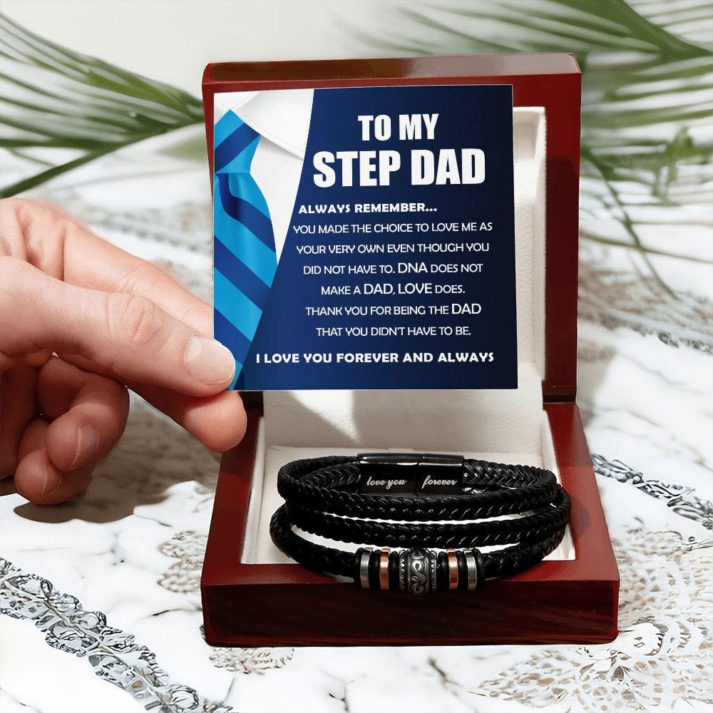 To My Step Dad | I Love You Men's Bracelet - JENACDirect