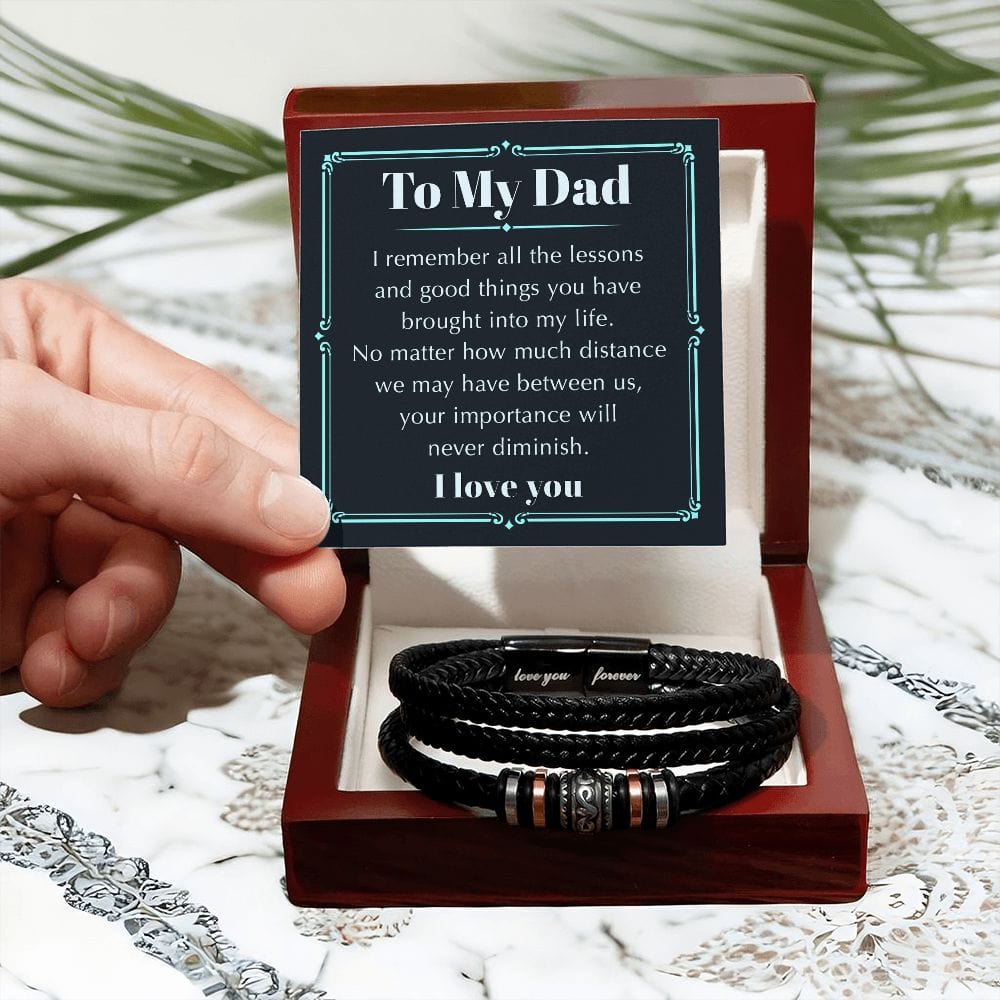 To My Dad | I Remember all the Lessons Men's Bracelet - JENACDirect