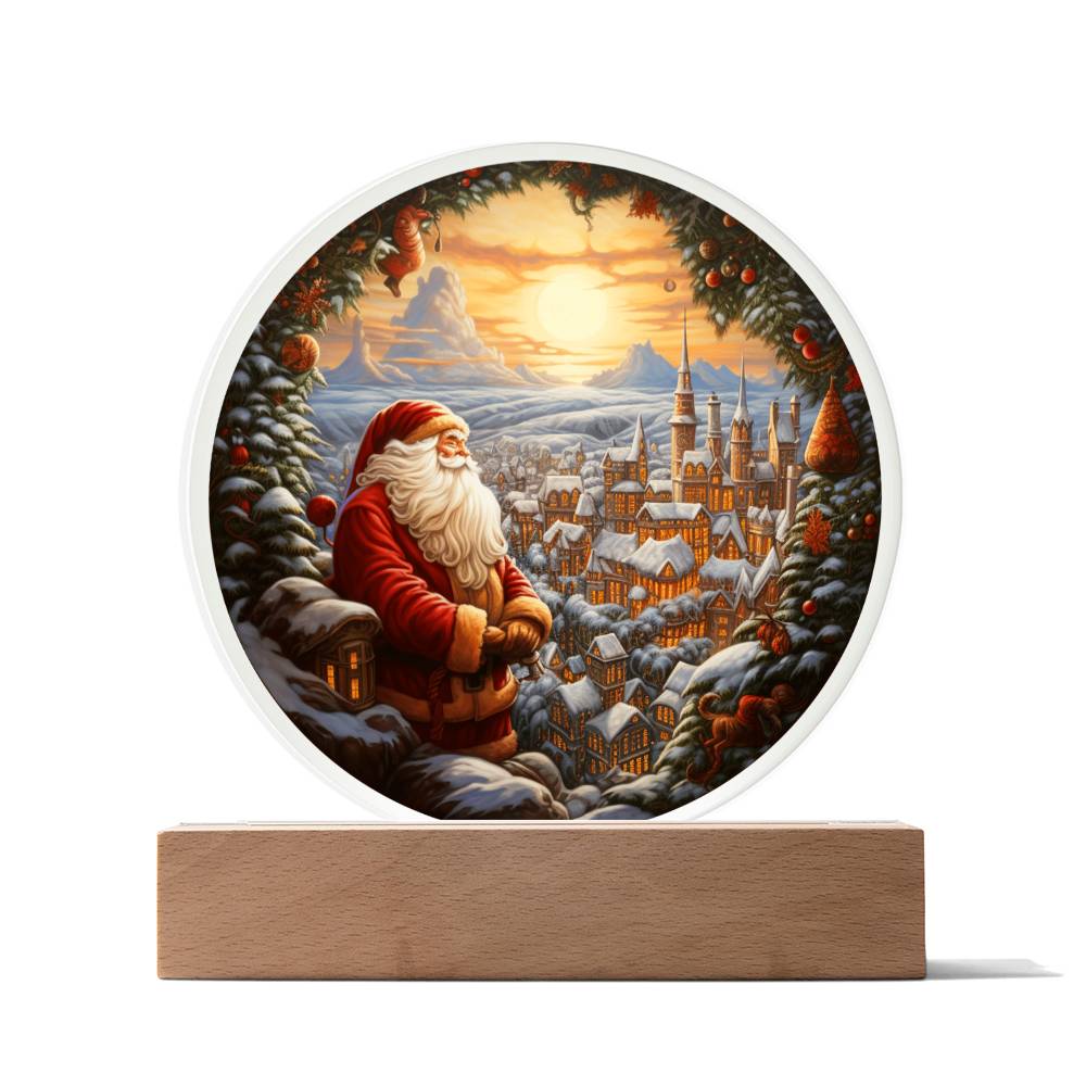 Santa and Town Acrylic Plaque - JENACDirect