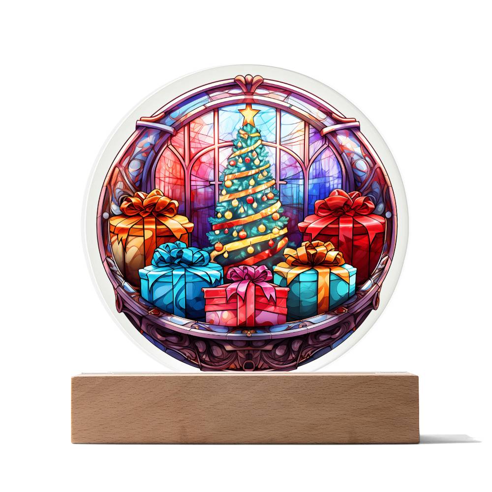 Christmas Tree and Gifts Acrylic Plaque