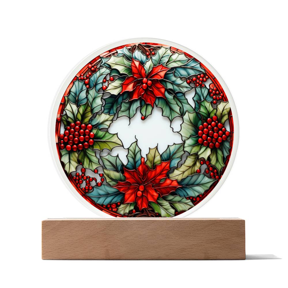 Christmas Wreath Acrylic Plaque - JENACDirect