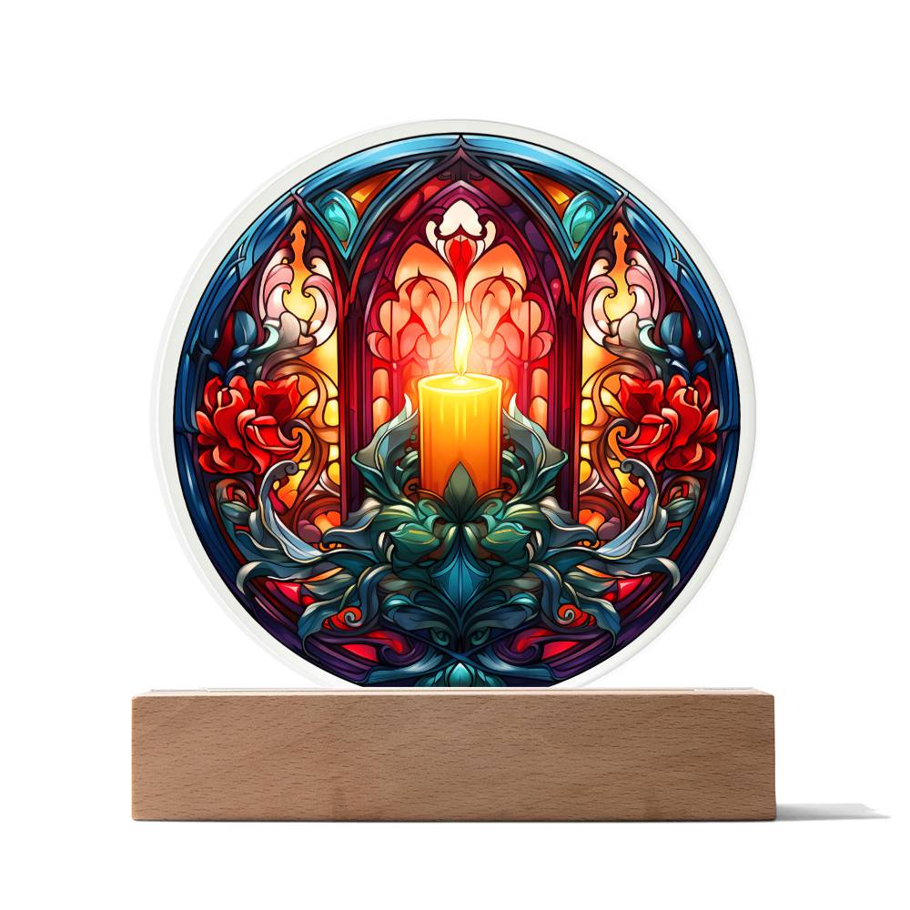 Warm Candle Acrylic Circle