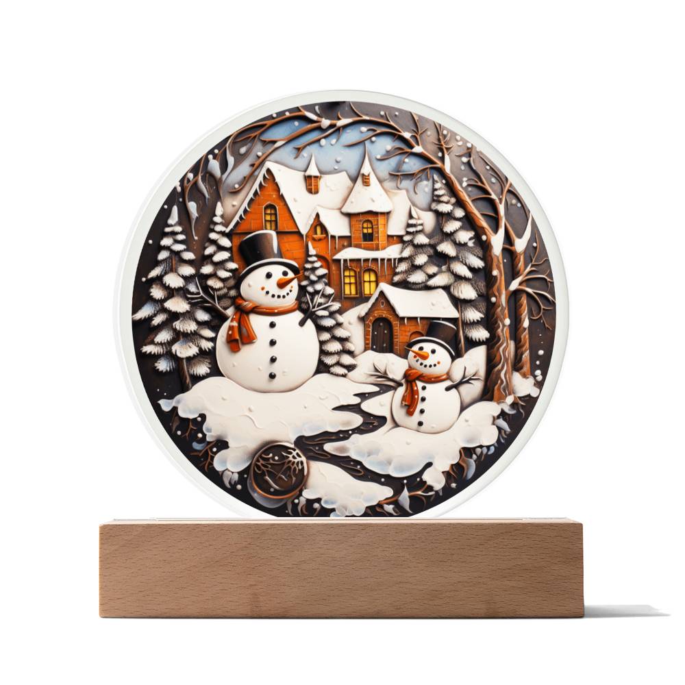 Twin Snowman Acrylic Plaque - JENACDirect