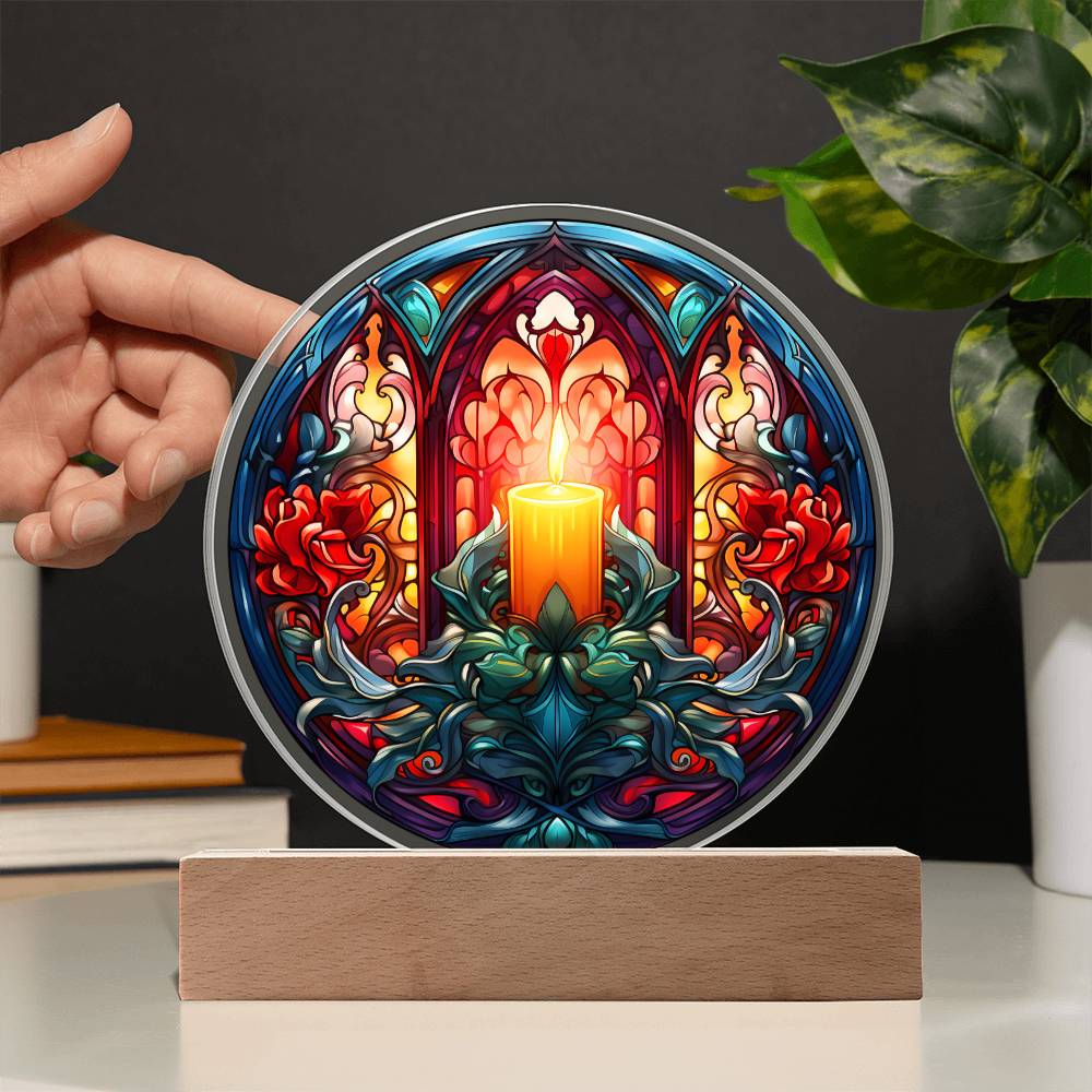 Warm Candle Acrylic Circle