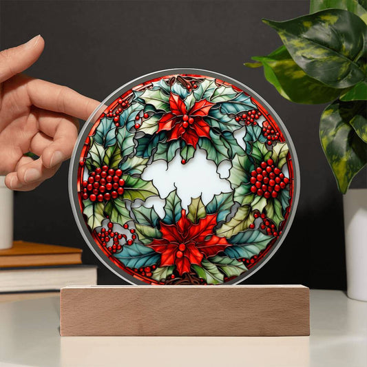 Christmas Wreath Acrylic Plaque - JENACDirect