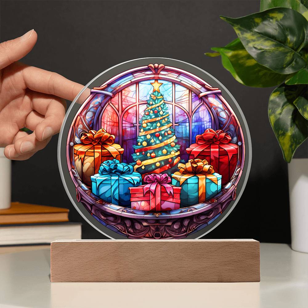 Christmas Tree and Gifts Acrylic Plaque