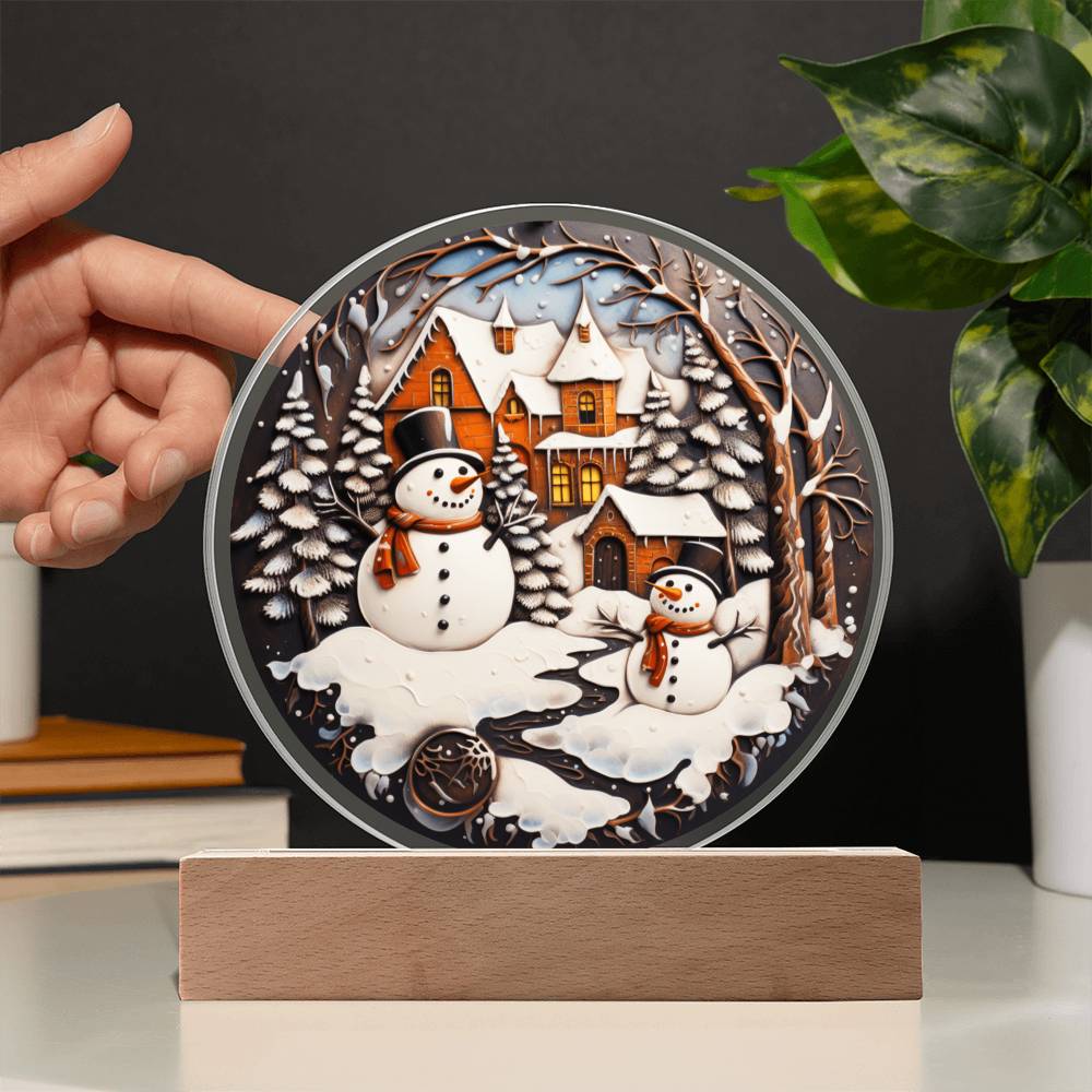 Twin Snowman Acrylic Plaque - JENACDirect