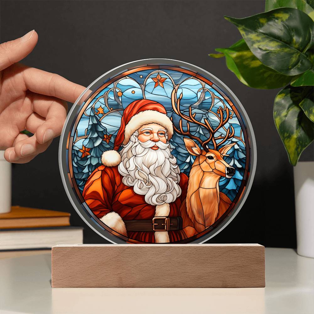 Santa Reindeer Acrylic Plaque - JENACDirect