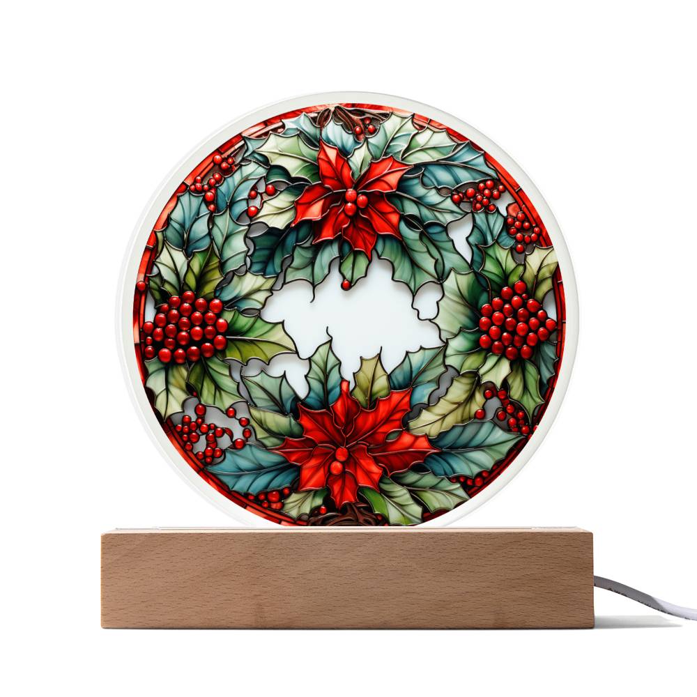 Christmas Wreath Acrylic Plaque - JENACDirect