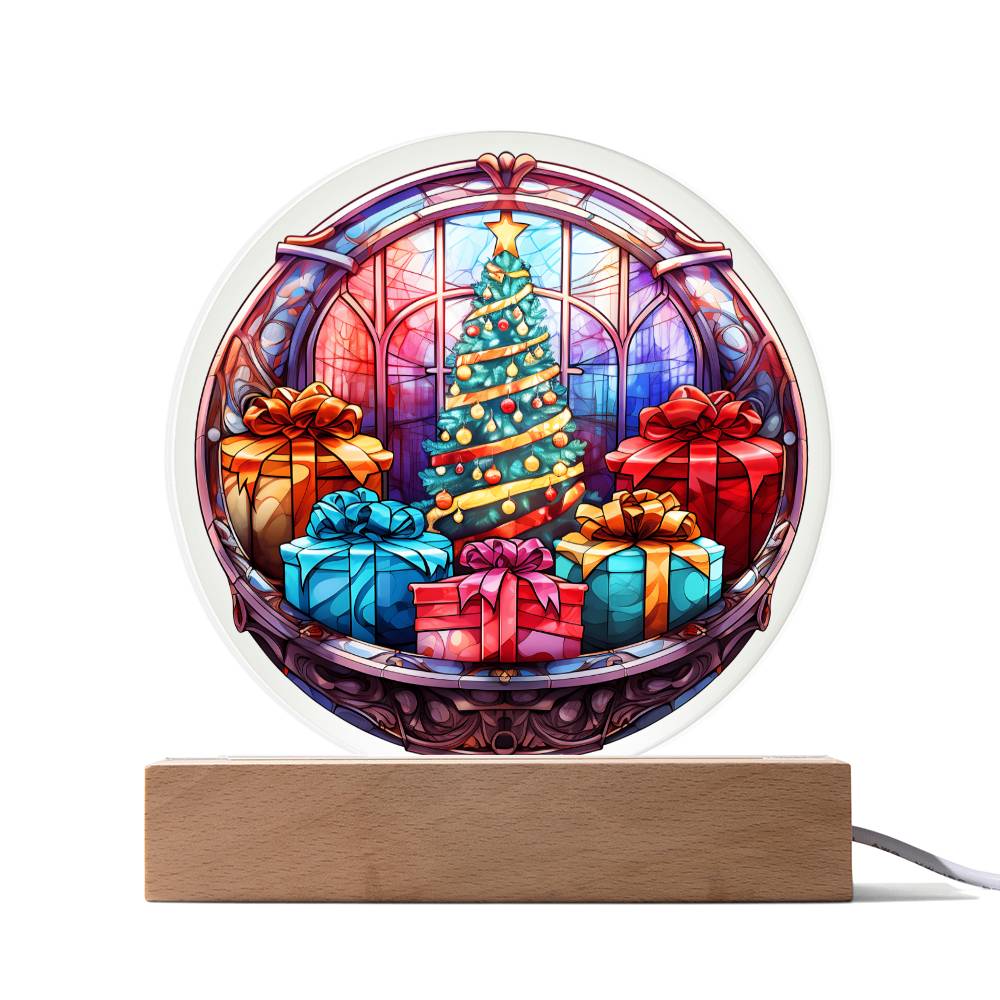 Christmas Tree and Gifts Acrylic Plaque