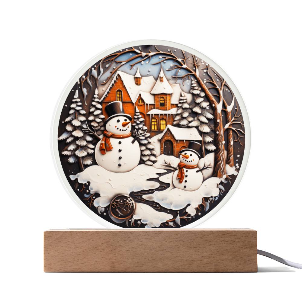 Twin Snowman Acrylic Plaque - JENACDirect