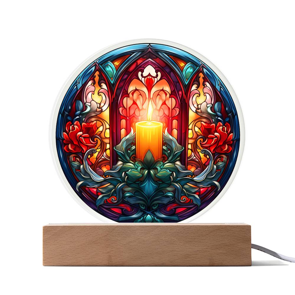 Warm Candle Acrylic Circle