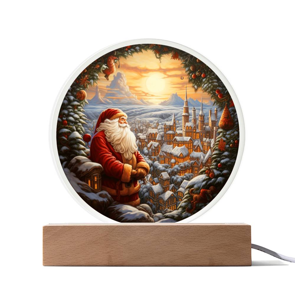 Santa and Town Acrylic Plaque - JENACDirect