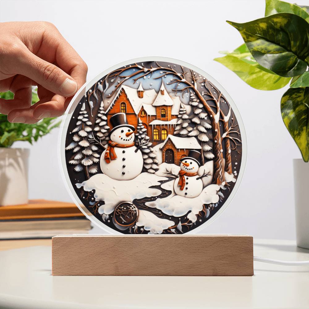 Twin Snowman Acrylic Plaque - JENACDirect