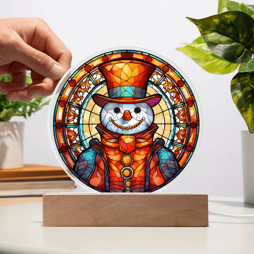 Snowman Acrylic Circle