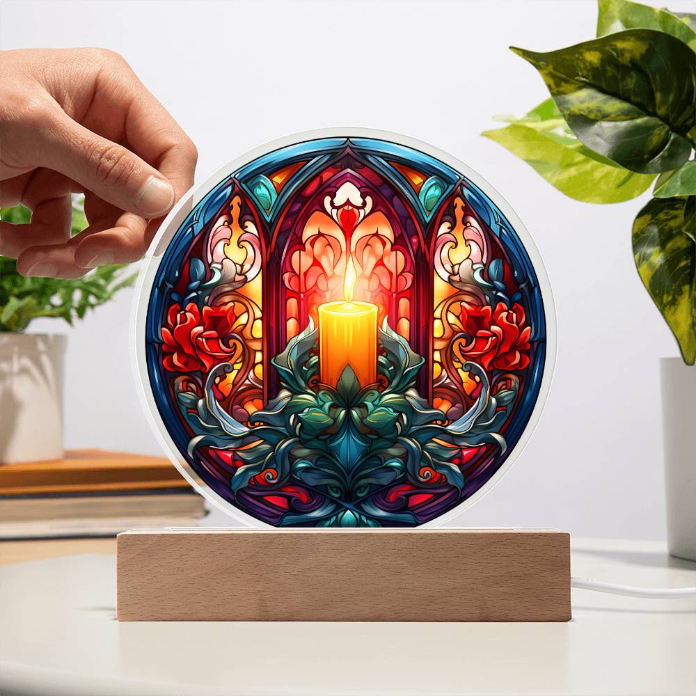 Warm Candle Acrylic Circle