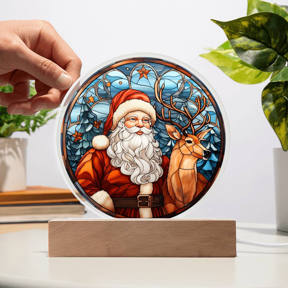 Santa Reindeer Acrylic Plaque - JENACDirect