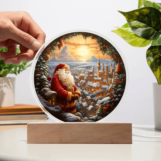 Santa and Town Acrylic Plaque - JENACDirect