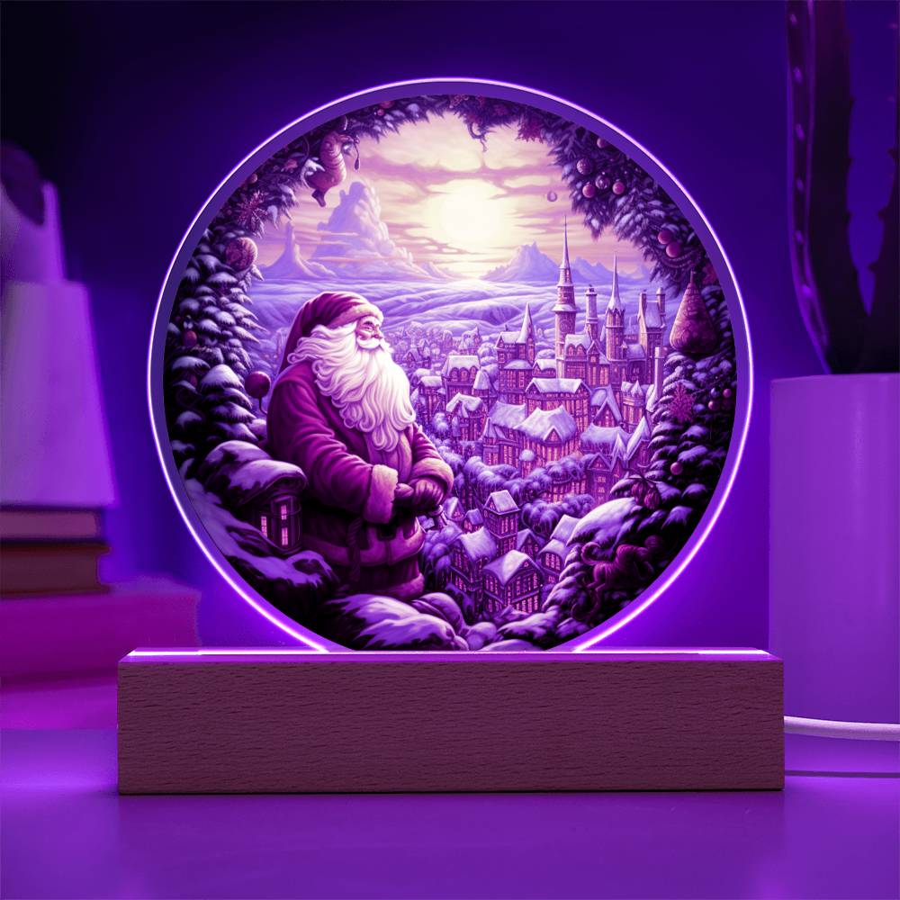 Santa and Town Acrylic Plaque - JENACDirect