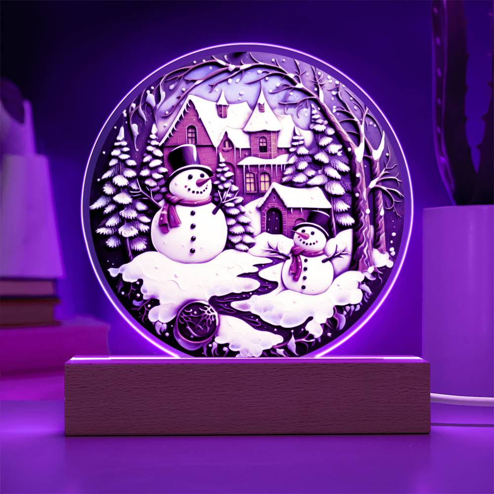 Twin Snowman Acrylic Plaque - JENACDirect