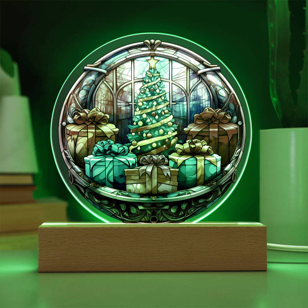 Christmas Tree and Gifts Acrylic Plaque