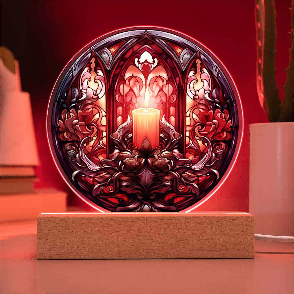 Warm Candle Acrylic Circle