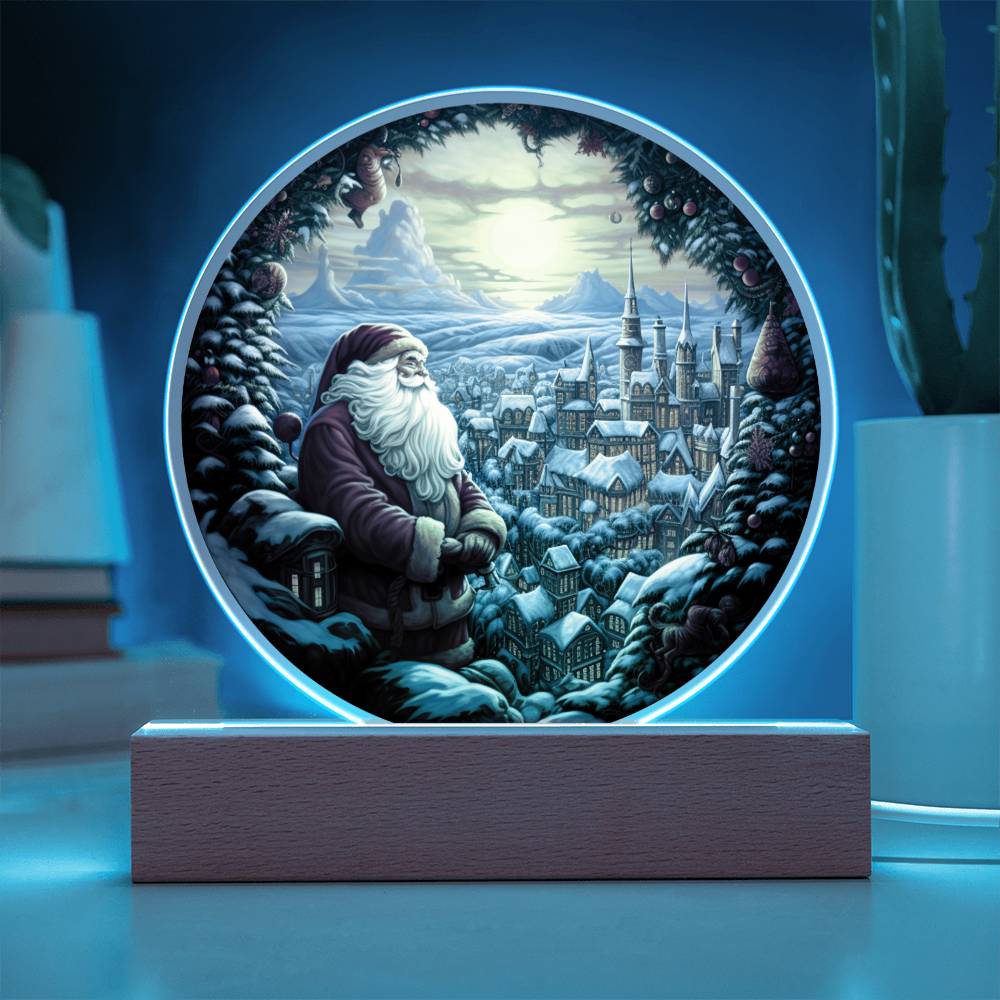 Santa and Town Acrylic Plaque - JENACDirect