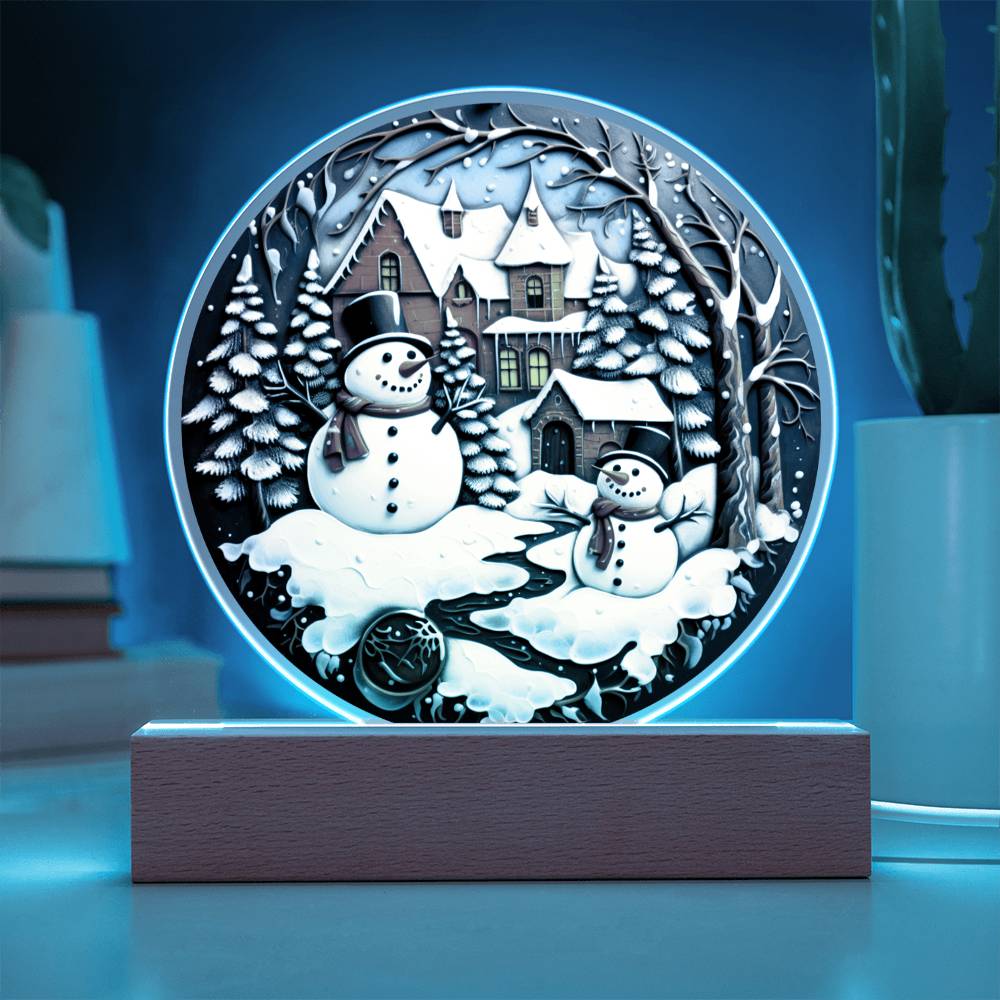 Twin Snowman Acrylic Plaque - JENACDirect