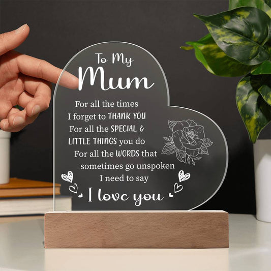 To My Mum | Thank You | Acrylic Plaque