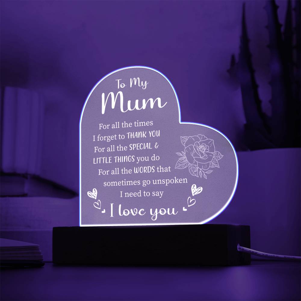 To My Mum | Thank You | Acrylic Plaque