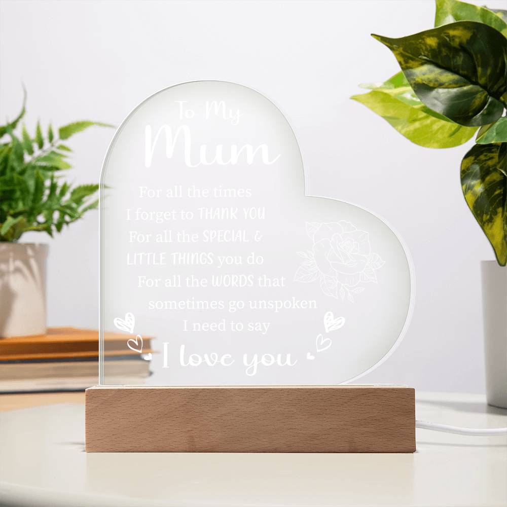 To My Mum | Thank You | Acrylic Plaque