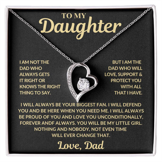 To My Daughter - Love You Unconditionally - Forever Love Necklace