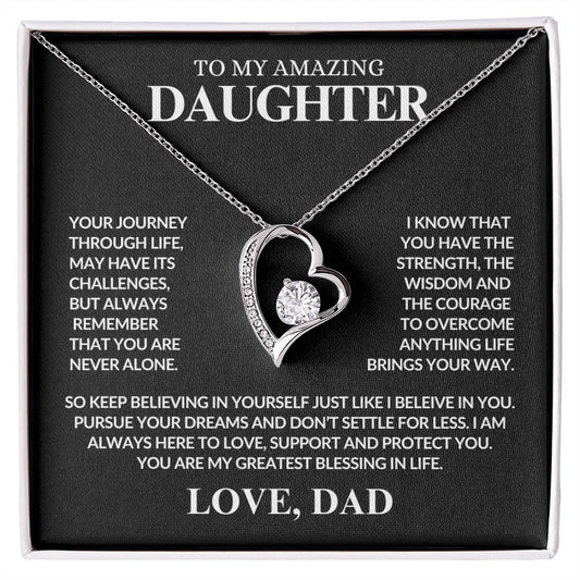 To My Amazing Daughter | Keep Believing In Yourself | Forever Love Necklace