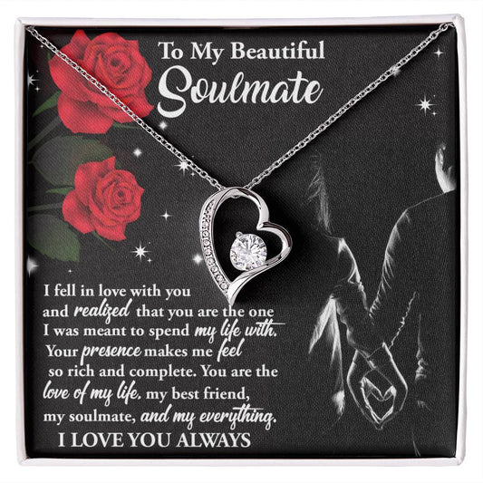 To My Beautiful Soulmate | Spend My Life With | Forever Love Necklace