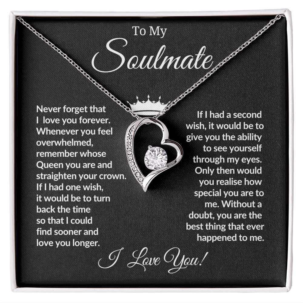 To My Soulmate " I Love You' Forever Love Necklace