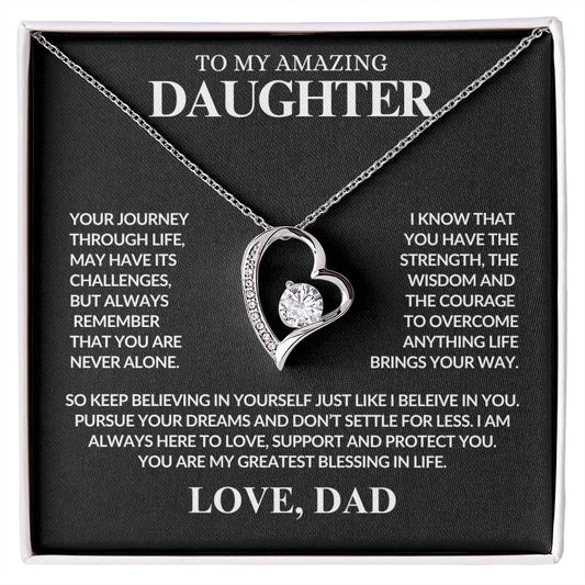 To My Amazing Daughter | Keep Believing In Yourself | Forever Love Necklace