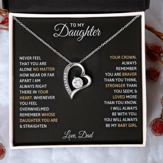 To My Daughter | Gift From Dad | Loved More Thank You Know | Forever Love Necklace