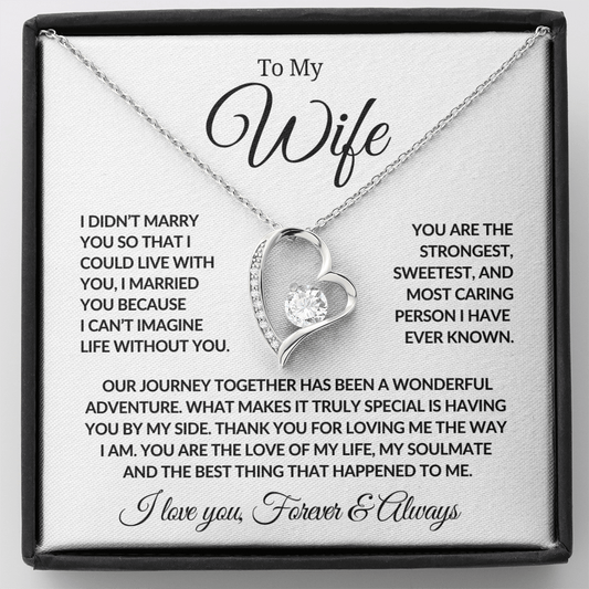 Gift For Wife 'I Can't Live Without You' Forever Love Necklace