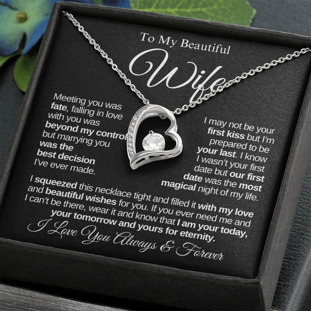 To My Beautiful Wife | Best Decision | Forever Love Necklace - From Husband