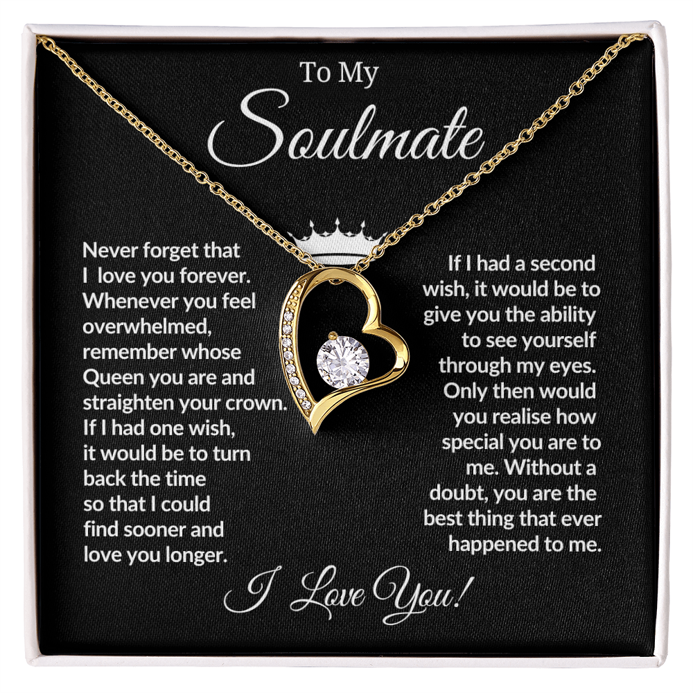 To My Soulmate " I Love You' Forever Love Necklace