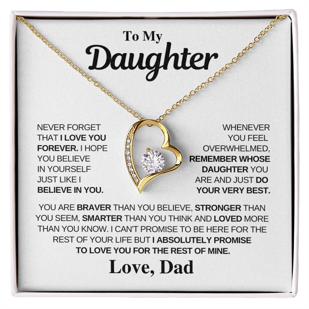 To My Daughter | Gift From Dad | Love You | Forever Love Necklace