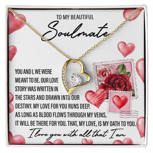 To My Beautiful Soulmate | Meant to Be | Forever Love Necklace