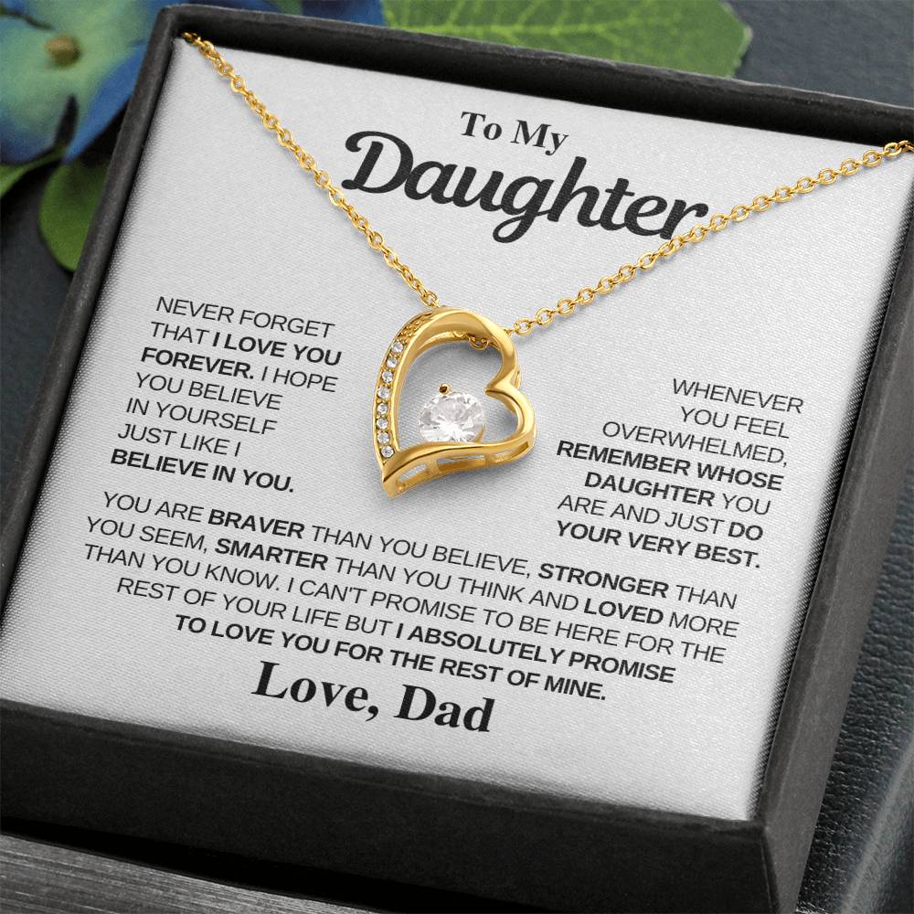 To My Daughter | Gift From Dad | Love You | Forever Love Necklace